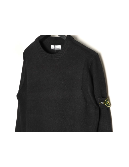 Stone Island Classic Sleeve Badge Crewneck Knit Sweater,Stone Island