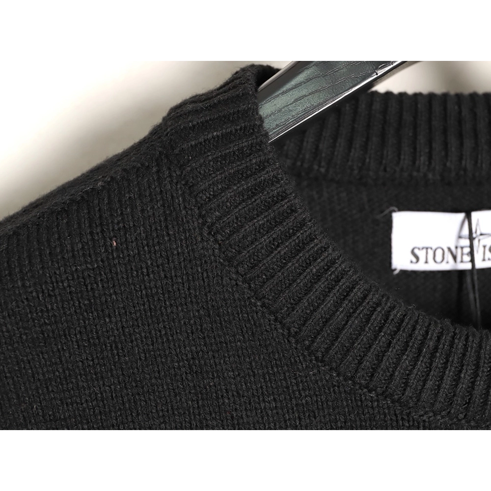Stone Island Classic Sleeve Badge Crewneck Knit Sweater,Stone Island