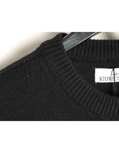 Stone Island Classic Sleeve Badge Crewneck Knit Sweater,Stone Island
