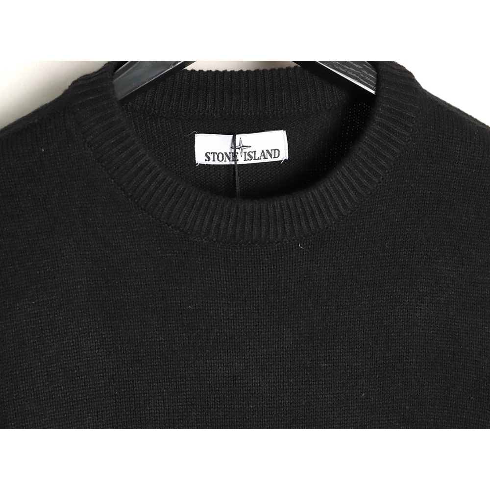 Stone Island Classic Sleeve Badge Crewneck Knit Sweater,Stone Island