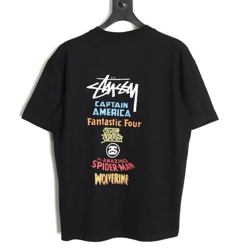 Stussy collaboration graffiti logo print crew neck short-sleeved T-shirt TSK1,Stussy