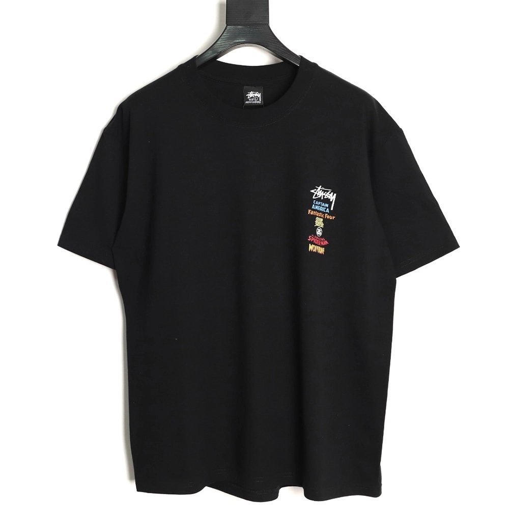 Stussy collaboration graffiti logo print crew neck short-sleeved T-shirt TSK1,Stussy