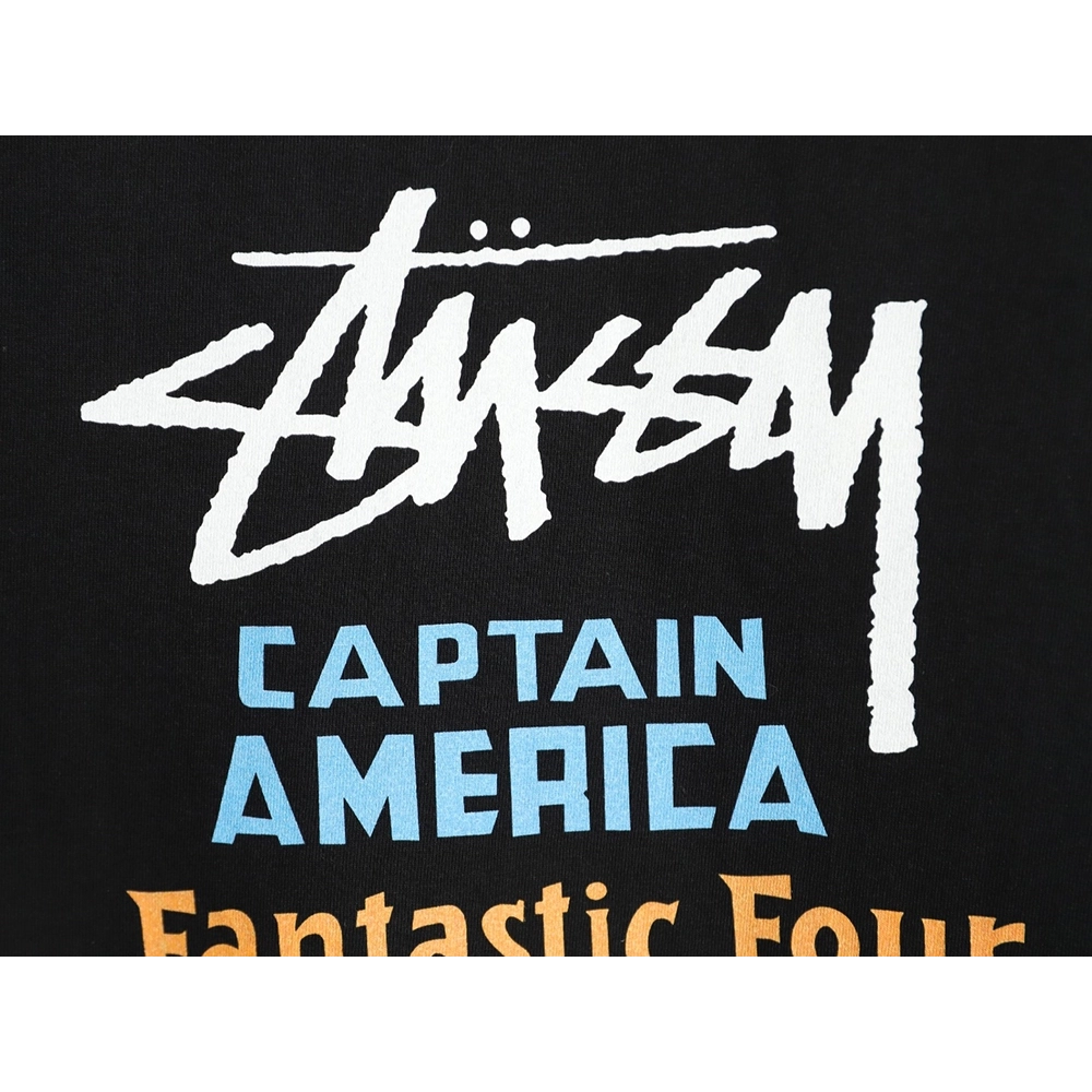 Stussy collaboration graffiti logo print crew neck short-sleeved T-shirt TSK1,Stussy