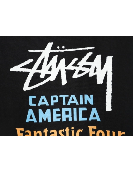 Stussy collaboration graffiti logo print crew neck short-sleeved T-shirt TSK1,Stussy