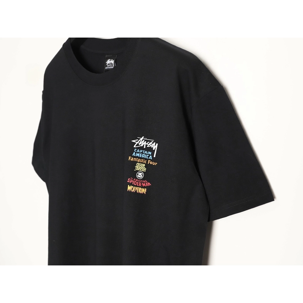 Stussy collaboration graffiti logo print crew neck short-sleeved T-shirt TSK1,Stussy
