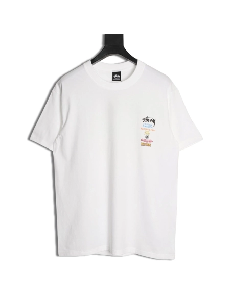 Stussy collaboration graffiti logo print crew neck short-sleeved T-shirt,Stussy