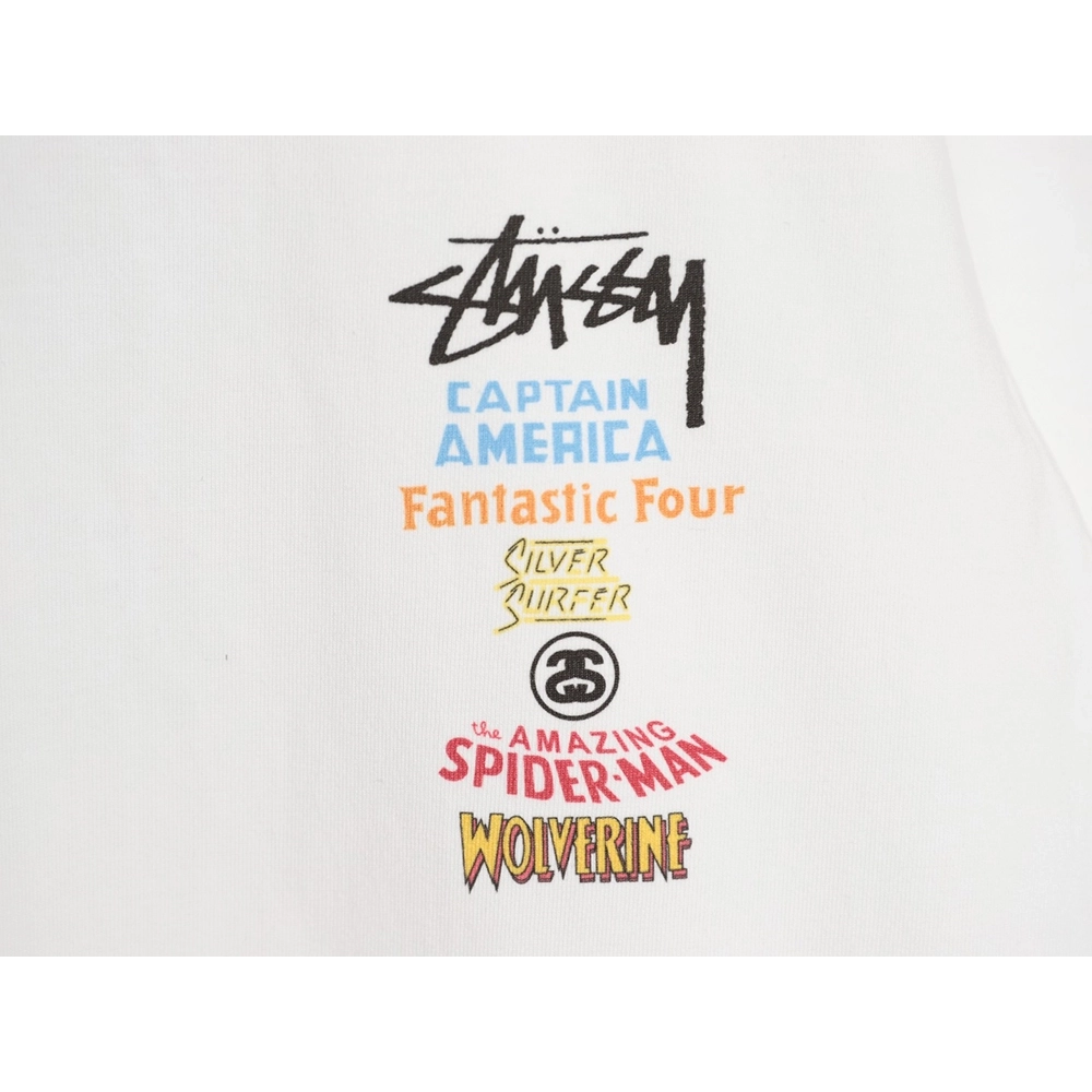 Stussy collaboration graffiti logo print crew neck short-sleeved T-shirt,Stussy
