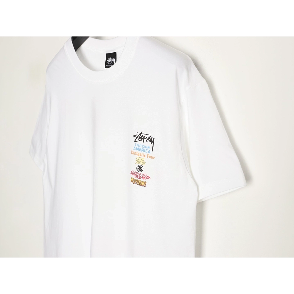 Stussy collaboration graffiti logo print crew neck short-sleeved T-shirt,Stussy
