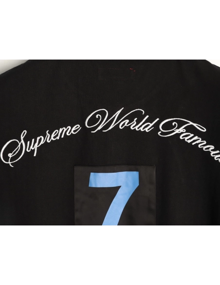 Supreme No. 7 Embroidered Cursive Pattern Short-Sleeve Polo Shirt TSK1,Supreme
