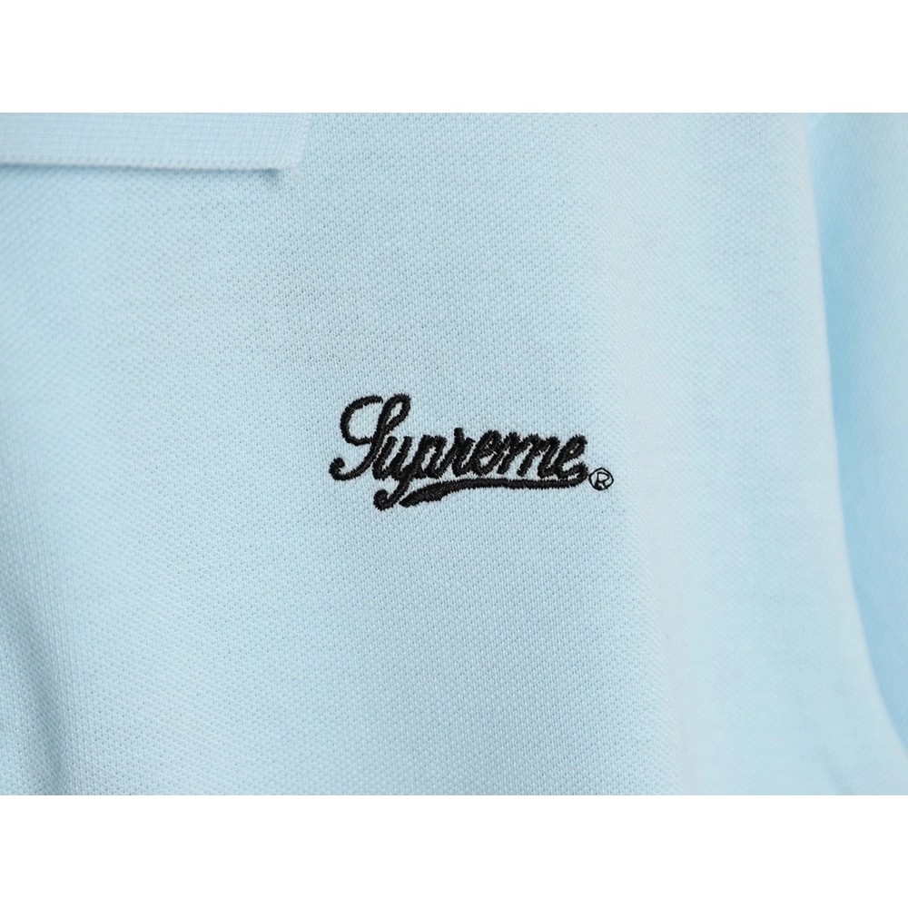 Supreme No. 7 Embroidered Cursive Pattern Short-Sleeve Polo Shirt,Supreme