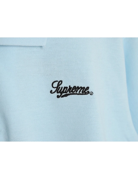 Supreme No. 7 Embroidered Cursive Pattern Short-Sleeve Polo Shirt,Supreme