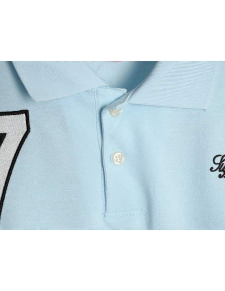 Supreme No. 7 Embroidered Cursive Pattern Short-Sleeve Polo Shirt,Supreme
