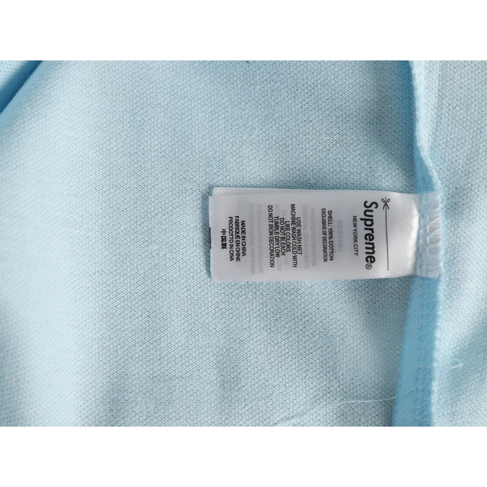 Supreme No. 7 Embroidered Cursive Pattern Short-Sleeve Polo Shirt,Supreme