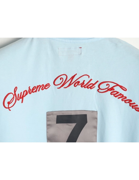 Supreme No. 7 Embroidered Cursive Pattern Short-Sleeve Polo Shirt,Supreme