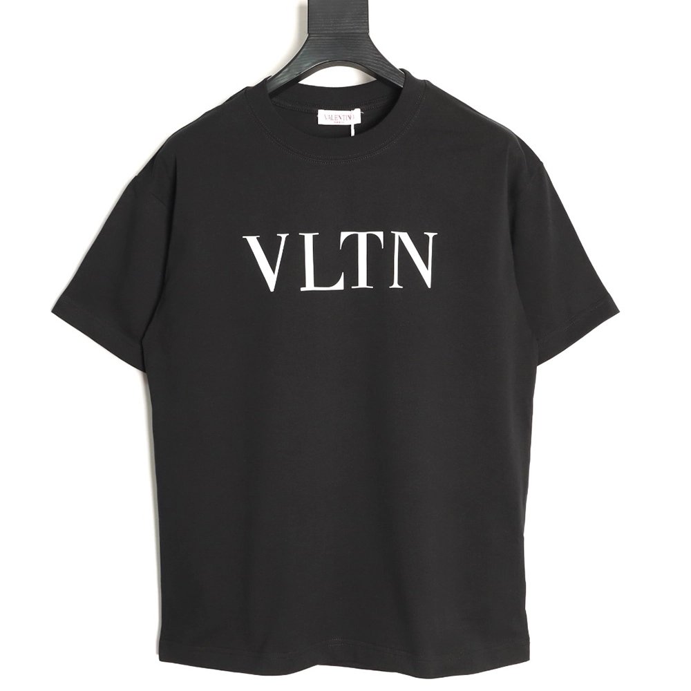 Valentino Minimalist Logo Silicone Letter Short-Sleeve T-Shirt TSK2,Valentino