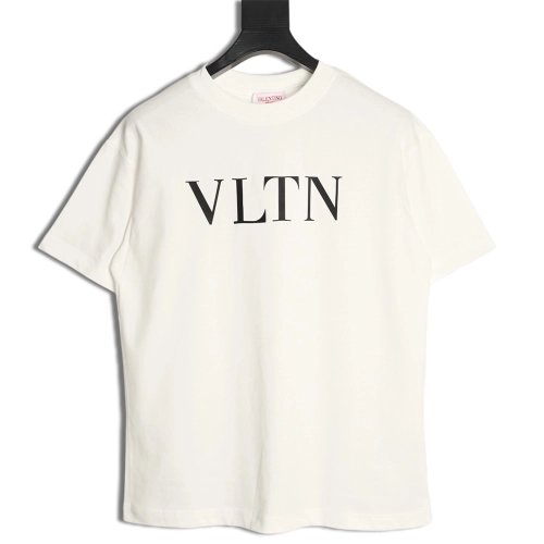 Valentino Minimalist Logo Silicone Letter Short-Sleeve T-Shirt TSK1,Valentino