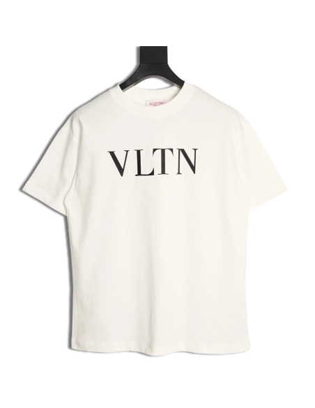 Valentino Minimalist Logo Silicone Letter Short-Sleeve T-Shirt TSK1,Valentino