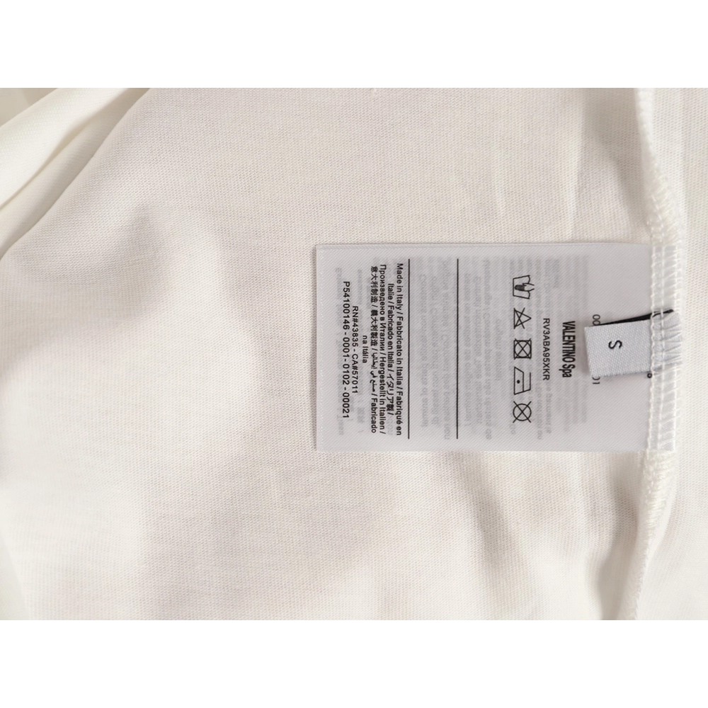 Valentino Minimalist Logo Silicone Letter Short-Sleeve T-Shirt TSK1,Valentino