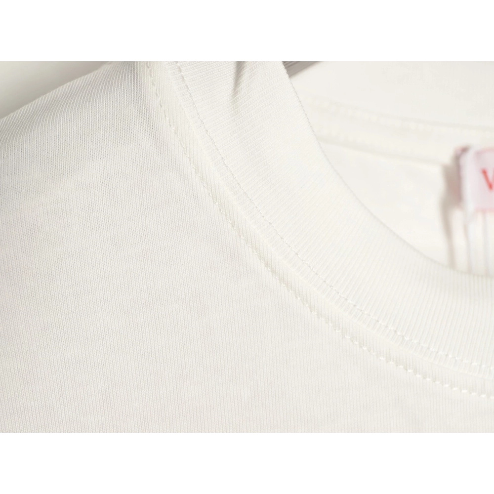 Valentino Minimalist Logo Silicone Letter Short-Sleeve T-Shirt TSK1,Valentino