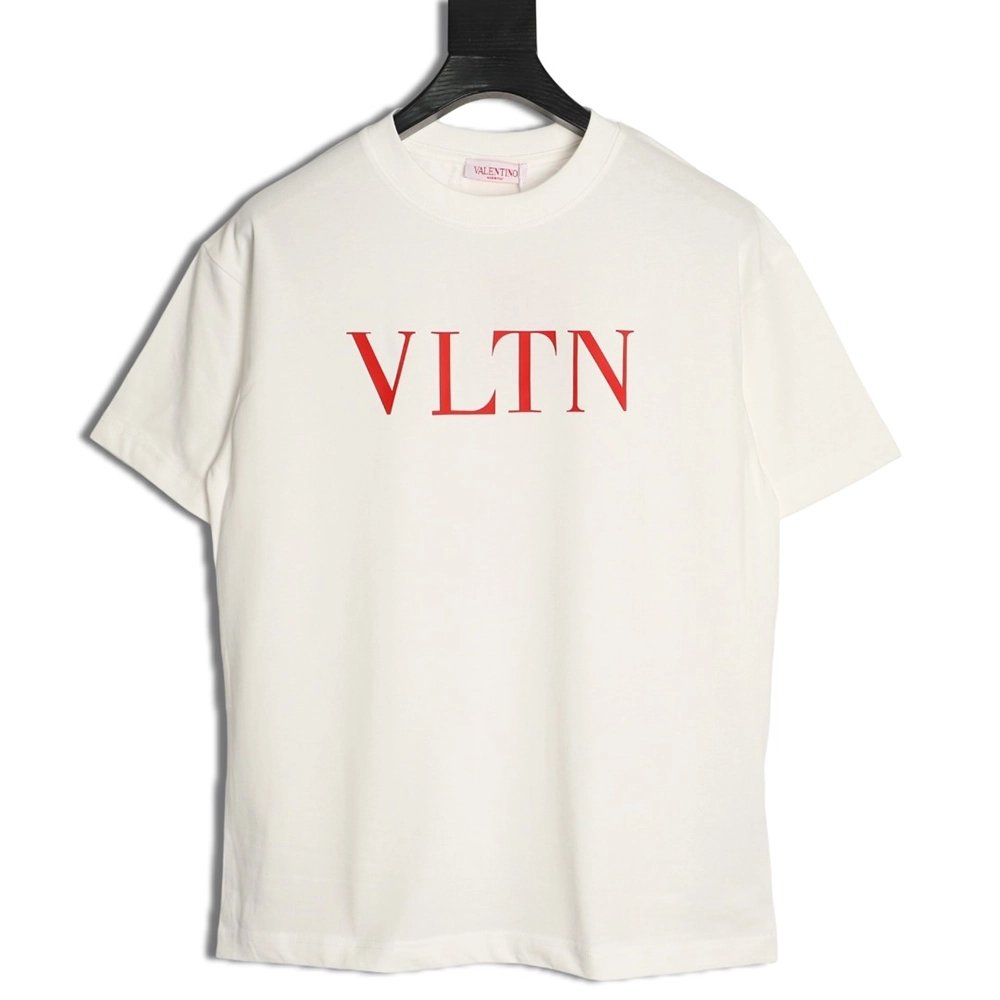 Valentino Minimalist Logo Silicone Letter Short-Sleeve T-Shirt,Valentino