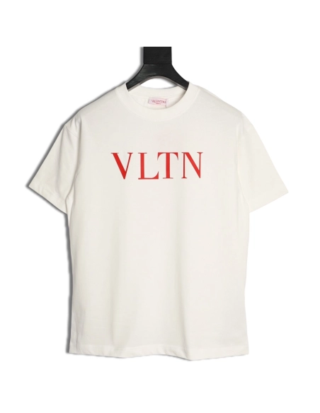 Valentino Minimalist Logo Silicone Letter Short-Sleeve T-Shirt,Valentino