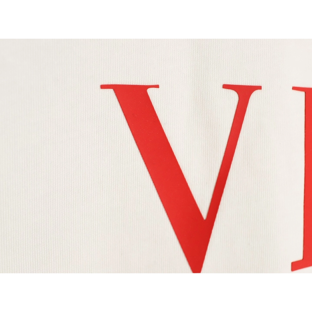 Valentino Minimalist Logo Silicone Letter Short-Sleeve T-Shirt,Valentino