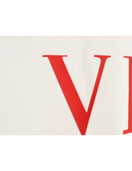 Valentino Minimalist Logo Silicone Letter Short-Sleeve T-Shirt,Valentino