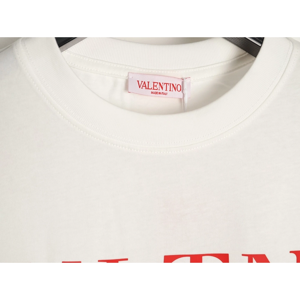 Valentino Minimalist Logo Silicone Letter Short-Sleeve T-Shirt,Valentino