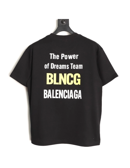Balenciaga "Power of Dreams" Front Back Print Short-Sleeve T-Shirt TSK1,Balenciaga