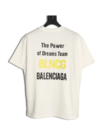 Balenciaga "Power of Dreams" Front Back Print Short-Sleeve T-Shirt,Balenciaga