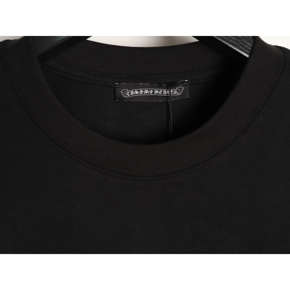 Chrome Hearts Scroll Black White Cross Short-Sleeve T-Shirt TSK1,Chrome Hearts