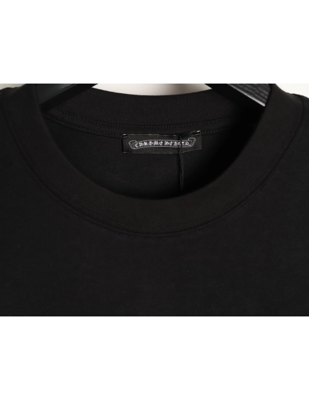 Chrome Hearts Scroll Black White Cross Short-Sleeve T-Shirt TSK1,Chrome Hearts