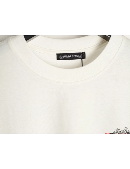 Chrome Hearts Scroll Black White Cross Short-Sleeve T-Shirt,Chrome Hearts