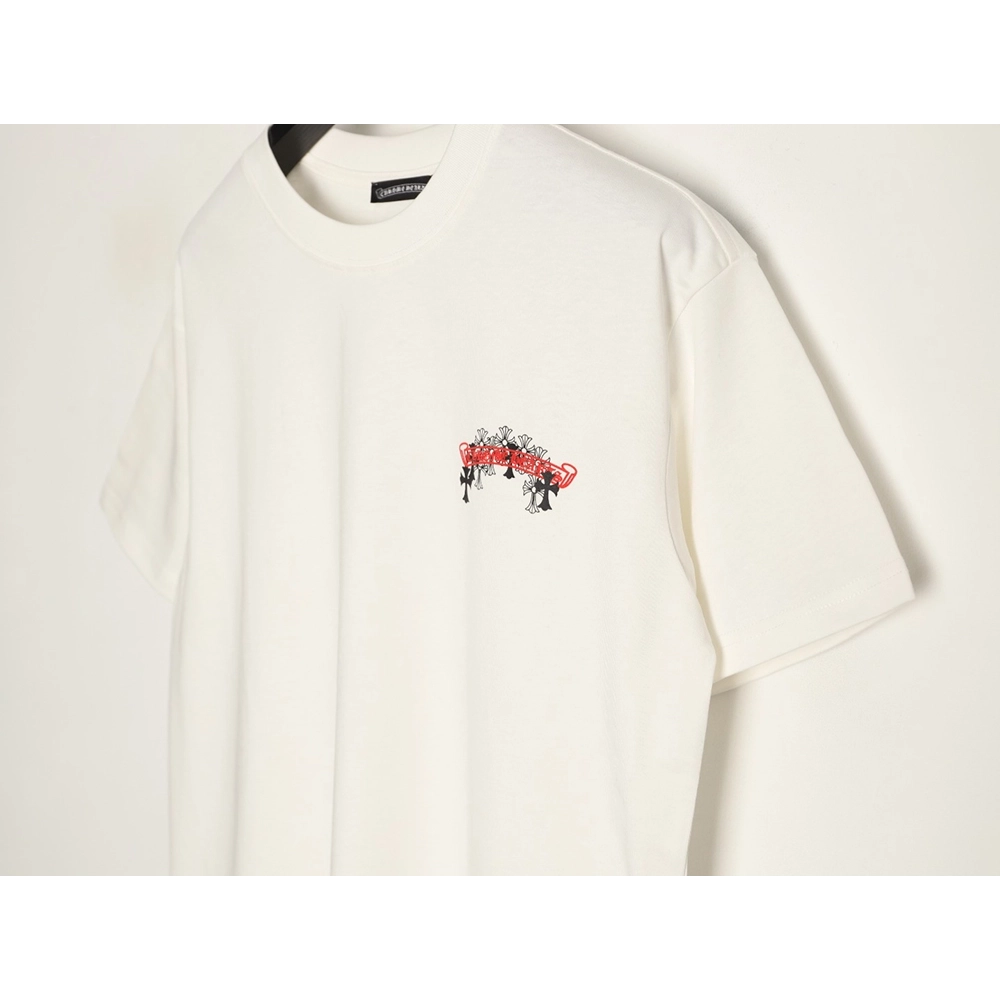 Chrome Hearts Scroll Black White Cross Short-Sleeve T-Shirt,Chrome Hearts