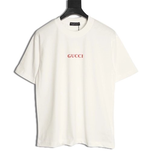 Gucci red lettering printed short-sleeved T-shirt,Gucci