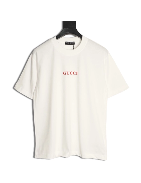 Gucci red lettering printed short-sleeved T-shirt,Gucci
