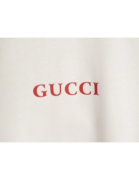 Gucci red lettering printed short-sleeved T-shirt,Gucci