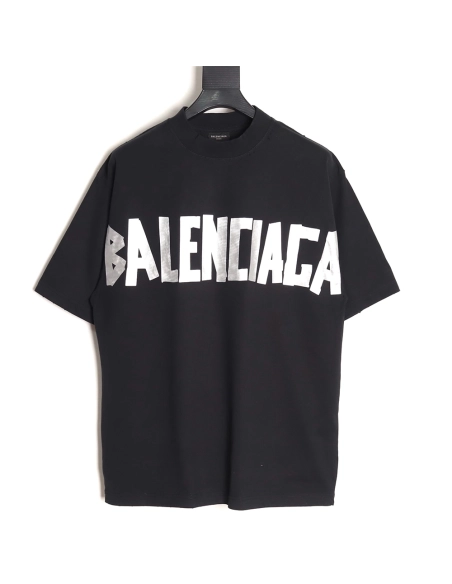 Balenciaga Silver Tape Short-Sleeve T-Shirt,Balenciaga