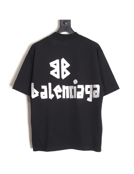 Balenciaga Silver Tape Short-Sleeve T-Shirt,Balenciaga