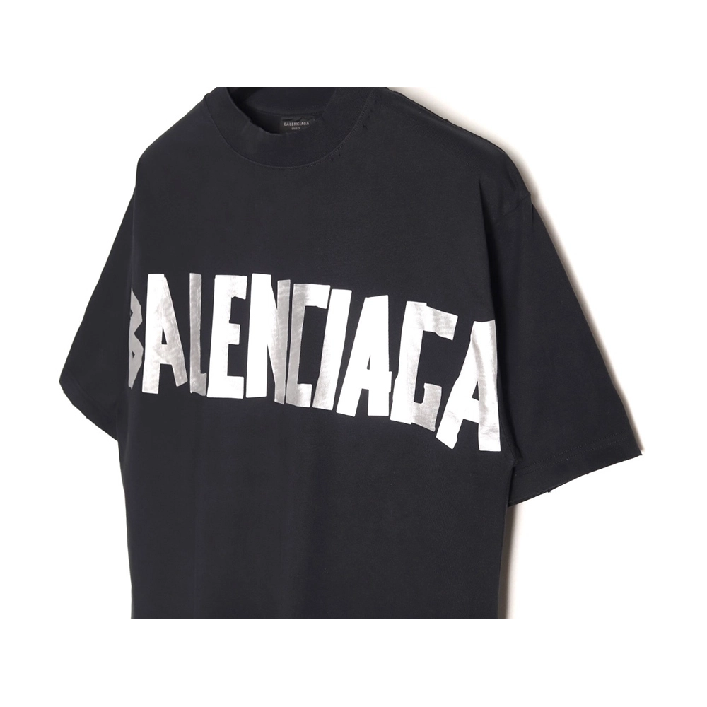 Balenciaga Silver Tape Short-Sleeve T-Shirt,Balenciaga