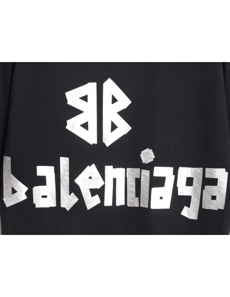 Balenciaga Silver Tape Short-Sleeve T-Shirt,Balenciaga