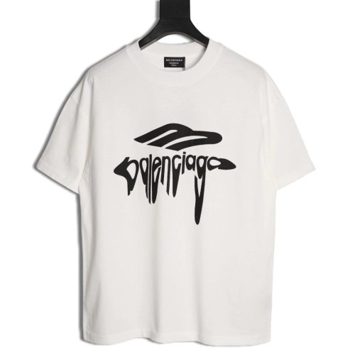 Balenciaga 3B Melting Letter Short-Sleeve T-Shirt,Balenciaga