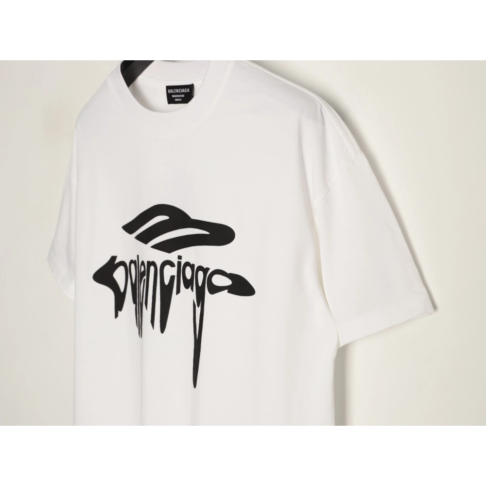 Balenciaga 3B Melting Letter Short-Sleeve T-Shirt,Balenciaga