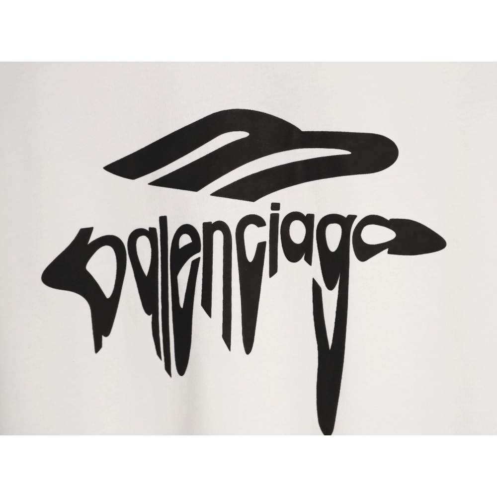 Balenciaga 3B Melting Letter Short-Sleeve T-Shirt,Balenciaga