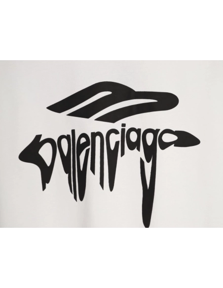 Balenciaga 3B Melting Letter Short-Sleeve T-Shirt,Balenciaga