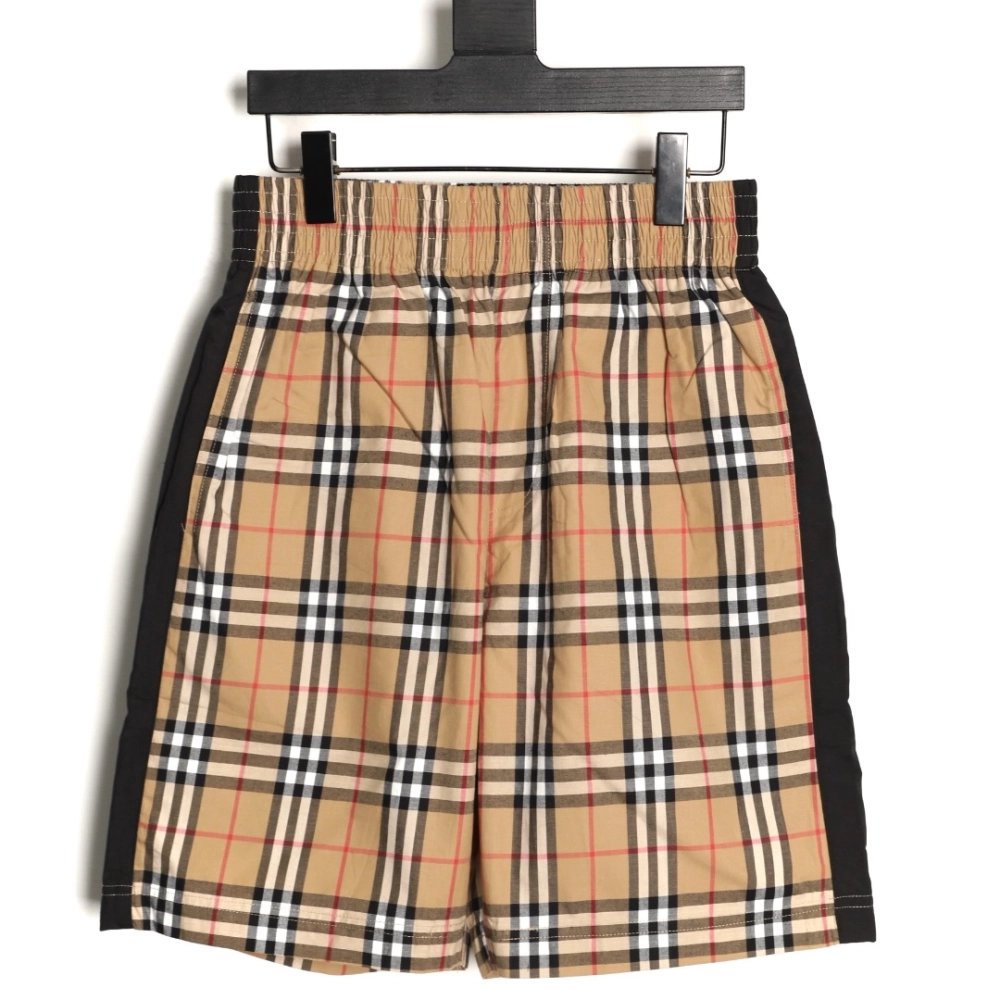 Burberry check patchwork woven check shorts TSK1,Burberry