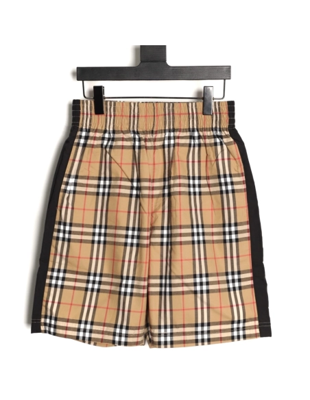 Burberry check patchwork woven check shorts TSK1,Burberry