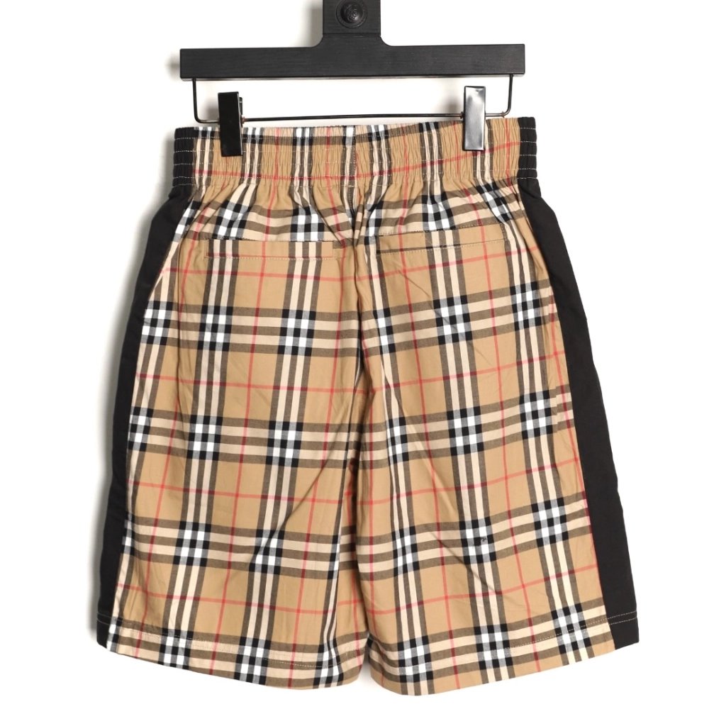 Burberry check patchwork woven check shorts TSK1,Burberry