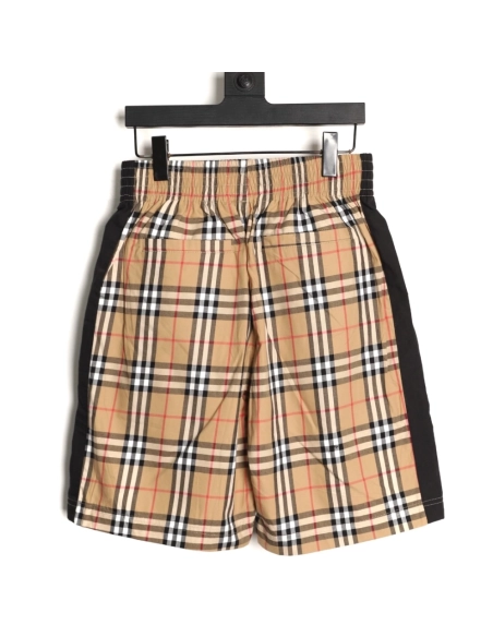 Burberry check patchwork woven check shorts TSK1,Burberry