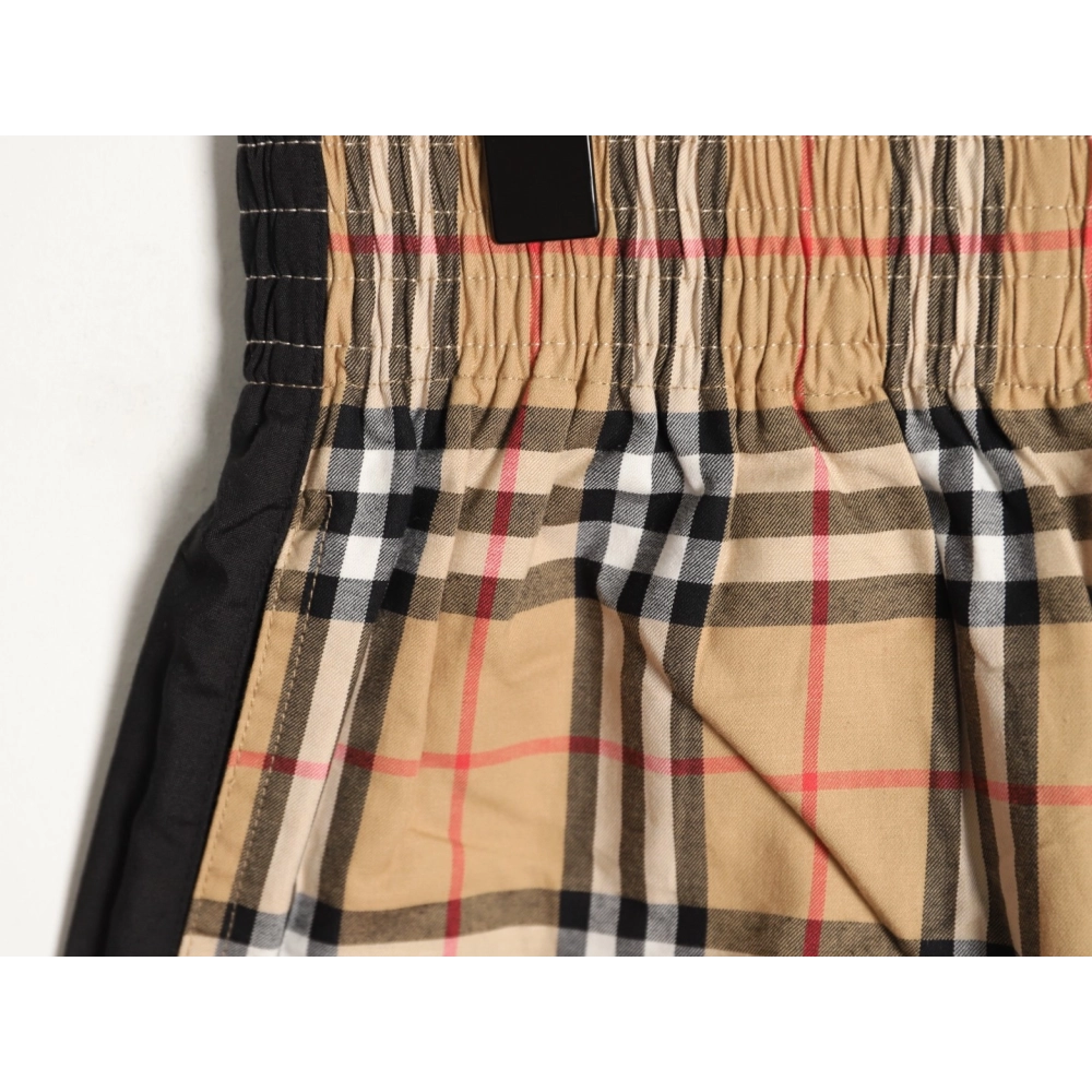 Burberry check patchwork woven check shorts TSK1,Burberry